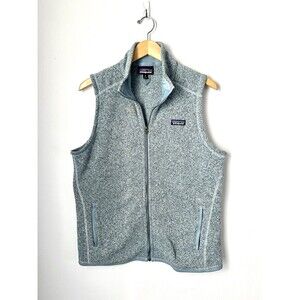 Patagonia Vest Womens XL Gray Blue Better Sweater Fleece Full Zip Outdoor Hiking